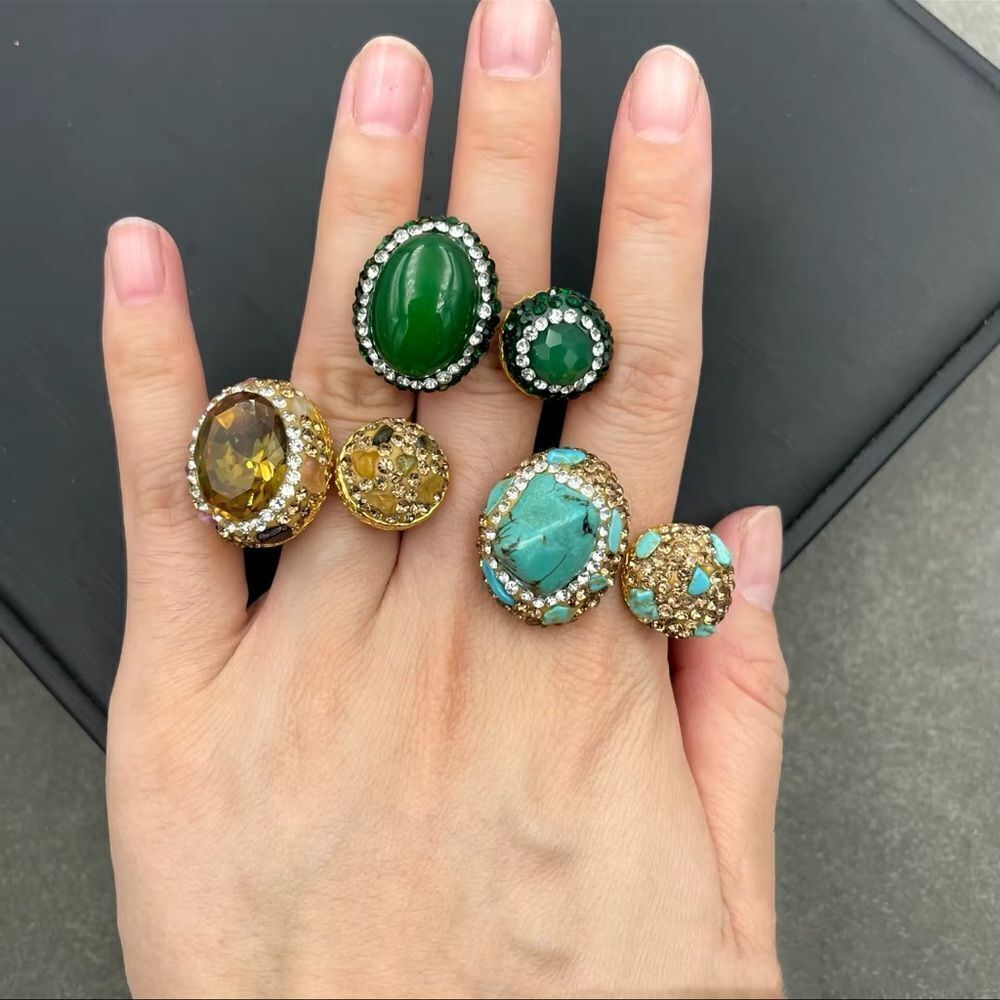 Green Onyx Adjustable Ring - Picture 4 of 14